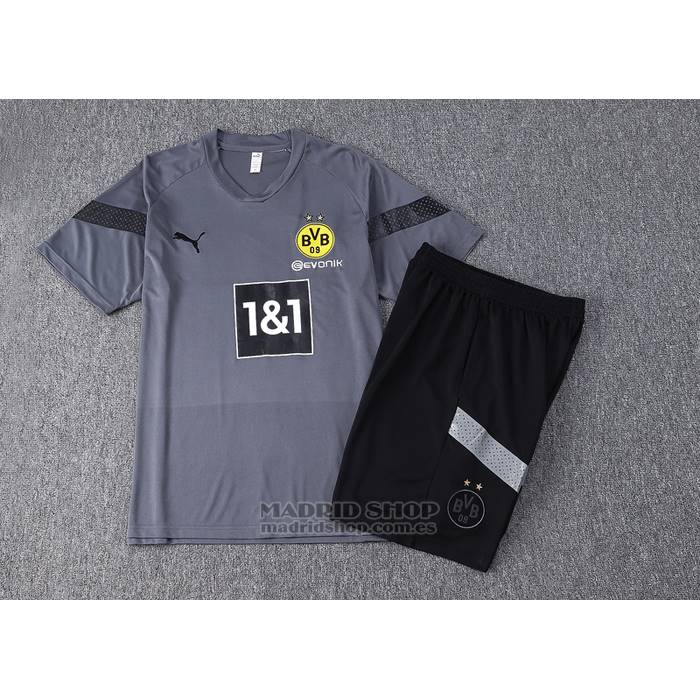 Chandal del Borussia Dortmund Manga Corta 2022-2023 Gris - Pantalon Corto